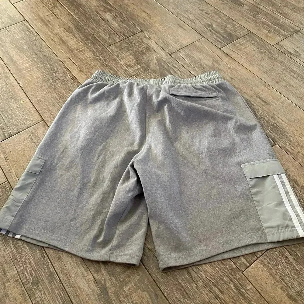Adidas Gray Drawstring Athletic Short Size Large